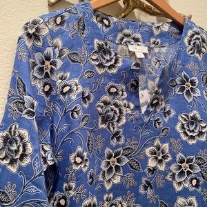 J. JILL Floral Linen Print Top